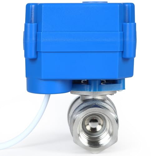 3/4" Motorized Ball Valve SS304 Full Port, 9-24V AC/DC 2-Wire Auto Return - color: Stainless Steel, size: 3/4 in
