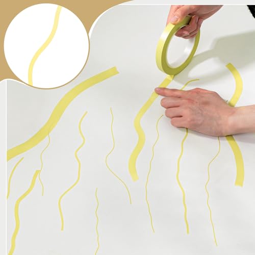 Xuniea 5 Rolls Fine Line Vinyl Tape, 1/16, 1/8, 1/4, 1/2, 3/4 Inch, Yellow - color: Yellow, size: 1/16, 1/8, 1/4, 1/2, 3/4 Inch