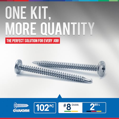 0.75LB (102pcs),#8x2''Sheet Metal Self-Tapping Screws,Modified Truss Head Zinc-Plated Self-Drilling Tek Screws,Ideal for Wood,Metal,Plastic and More(2 Inch,50mm,102Pcs) - size: #8x2 inch