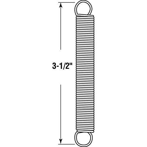 Prime-Line SP 9667 Extension Spring, Spring Steel Construction, Nickel-Plated Finish, 0.047 GA x 7/16 In. x 3-1/2 In., Closed Single Loop (2 Pack) - size: 7/16 in. x 3-1/2 in.
