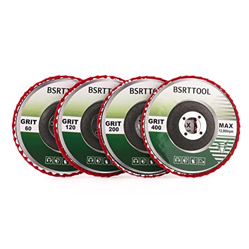 4Set 4" Diamond Flap Disc Grinding Sanding Wheels - Sander Tile Stone Marble Concrete Granite Ceramics Glass - size: 4pcs/set