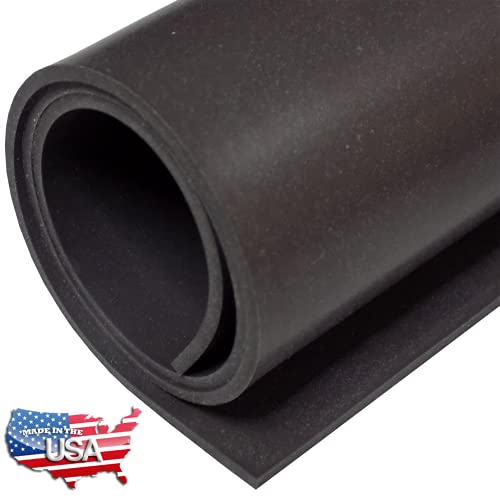 Silicone Gasket Sheet, 1/16 x 9 x 12 Inch Commercial Grade, Made in the USA, Black Rubber, High Temp Gasket Material for Automotive, Marine, DIY Sealing, Crafts, Pads, Vibration,