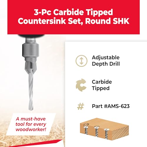 Amana Tool Woodworking Countersink Set, AMS-623, 3-Piece - style: AMS-623, 3-PC