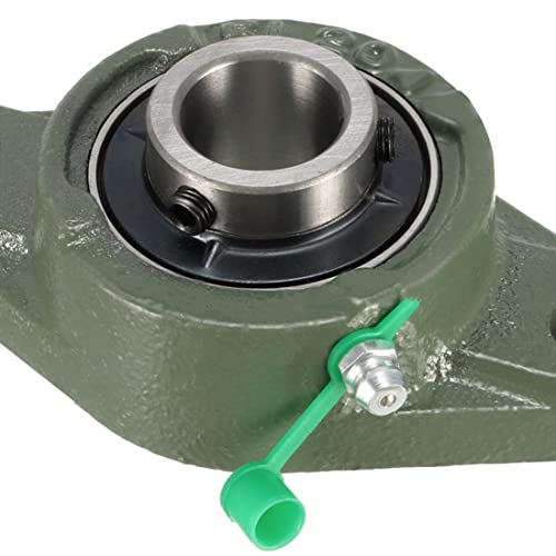uxcell UCFL204 Flanged Pillow Block Bearing, 20mm Bore Diameter, Cast Iron/Chrome Steel, Set Screw Lock (Pack of 1) - size: 20mm