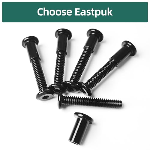 20Pcs 1/4-20 x 1 Flat Socket Head Cap Screws Bolts Barrel Nuts Kit, 304 Stainless Steel 18-8 Furniture Bolts Screws and Nuts, Black Oxided - size: 1/4 x 1"