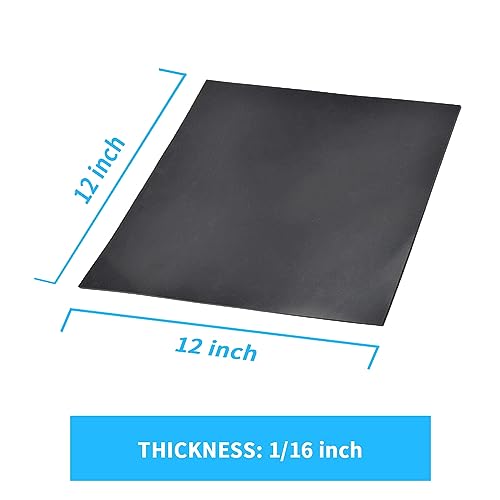 Self Adhesive Solid Silicone Rubber Sheet 12 x 12 Inch, 1/16 Inch Thick Grade 65A, for DIY Gaskets, Pads, Seals, Crafts, Flooring, Cushioning Anti-Vibration, Anti-Slip