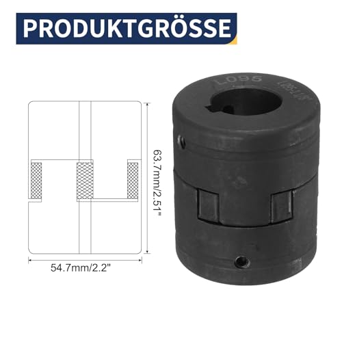 uxcell 1-1/8" to 1-1/8" L095 Flexible 3-Piece L-Jaw Coupling Coupler Set & Buna-N NBR Rubber Spider for Log Splitter Hybrid Equipment - size: 1-1/8 " to 1-1/8"
