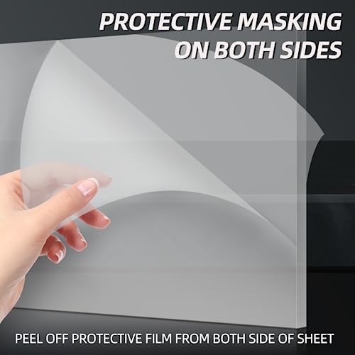 CALPALMY (2-Pack) 12 x 12 Inch Clear Acrylic Sheet Plexiglass 1/4" Thick; Use for Craft Projects, Signs, Display Cases, DIY Projects and More; Cut with Cricut, Engraver, Saw or Hand Tools – No Knives - color: Clear, size: 12x12", 1/4" Thick