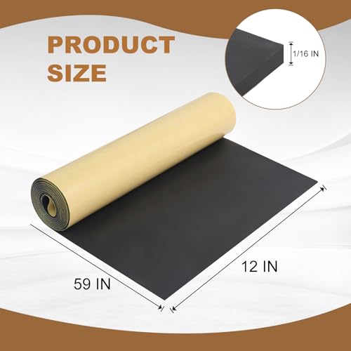 Eunice Sponge Neoprene Foam Sheet with Adhesive, 12 in x 59 in x 1/16 in - size: 12 in x 59 in x 1/16 in