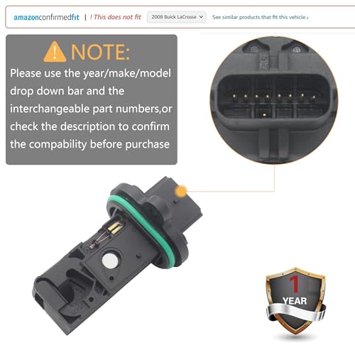 Mass air Flow Sensor Meter Compatible with Chevrolet Cruze 1.6L 17-19; Sonic 1.4L 12-20; Trax 1.4L 13-20 & Buick Encore 1.4L 13-20; Verano 2.4L 12-17 & More Replace OE 0280218419 SU15245