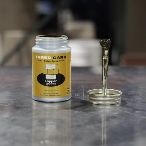 Gasoila Thred Gard Copper-Based Anti-Seize & Lubricating Compound with Brush Applicator, 1/4 lb – High-Temperature Resistant Up to 1000°F, Non-Dripping, Non-Hardening Formula for Nuts, Bolts, Valves - size: 1/4 Pounds