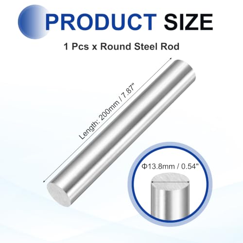MECCANIXITY Round Steel Rod, 13.8mm x 200mm HSS Lathe Bar Stock Tool - size: 13.8mm x 200mm