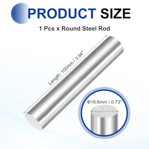 MECCANIXITY Round Steel Rod, 18.6mm x 100mm HSS Lathe Bar Stock Tool - size: 18.6mm x 100mm