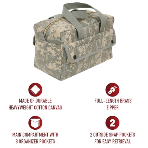 Rothco Mechanics Tool Bag with Brass Zipper - color: ACU Digital Camo