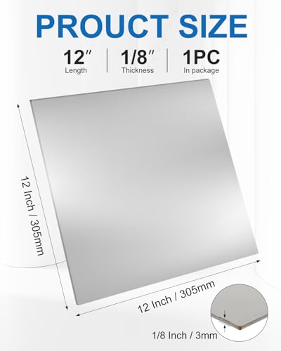 304 Stainless Steel Sheet, 12" X 12" X 1/8" Stainless Steel Plates Metal - size: 12x12x1/8 inch