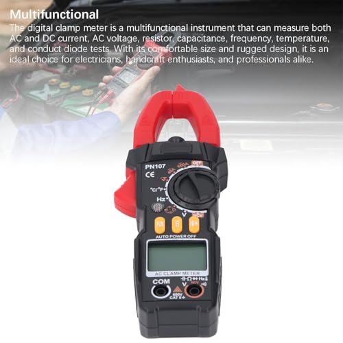 Digital Clamp Meter, 6000 Counts, T RMS Multimeter, Auto Ranging Voltmeter Ampmeter with AC DC Current Voltage, NCV Live Wire, Inrush, Diode, Temperature, Continuity