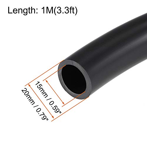 uxcell Lubricating Oil Hose, 15mm ID x 20mm OD 3.3ft Rubber Water Hose Tubing Black - size: 15mm x 20mm