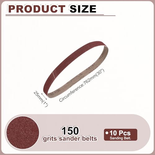 HARFINGTON 1 x 30 Inch Sanding Belts, 10 Pcs 150 Grits Aluminum Oxide - size: 1x30 inch(150 grit)