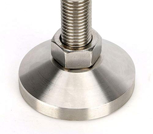 Leveling Screw Leg Heavy Duty Carbon Steel Nickel Plated 4" Adjustable Feet Leveler for Furniture Mechanical Equipment Pack of 2