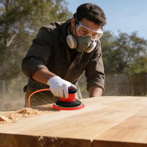 Proster 6" Air Orbital Sander Lightweight 12000 RPM Variable Speed 20pc Kit - size: 6 inch