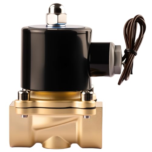 Electric Solenoid Valve 3/8" 24V DC Brass Normally Closed - Compatible with Water, Air, Diesel, Gas - Replaceable VITON Seal - Compact Direct Acting - color: 24VDC, size: 3/8"NPT