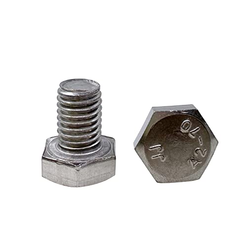 M8 Hex Bolt, M8-1.25 x 12mm Hex Head Screw Bolts, 304 Stainless Steel, Fully Threaded, Plain Finish, Hex Tap Bolts 20Pcs (M8x12mm) - size: M8x12mm