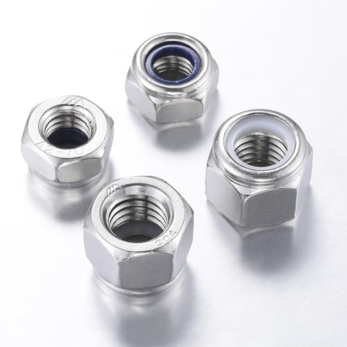 Wensilon(10pcs) 1/2-13 Self Clinching Nuts 304 Stainless Steel Self-Lock Nylon Inserted Hex Lock Nuts - size: 1/2-13