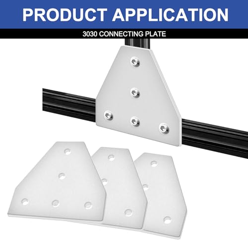 12pcs 3030 Extrusion Joint Plate Connector Corner T Bracket Silver - color: Silver, size: 30T