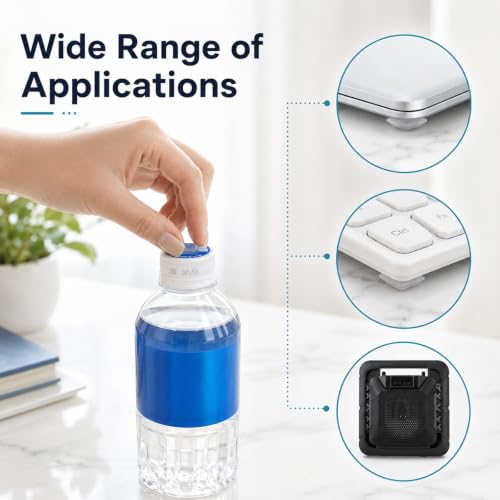 40 PCS Clear Silicone Rubber Feet Self Adhesive 0.5 Inch Square(White) - color: White