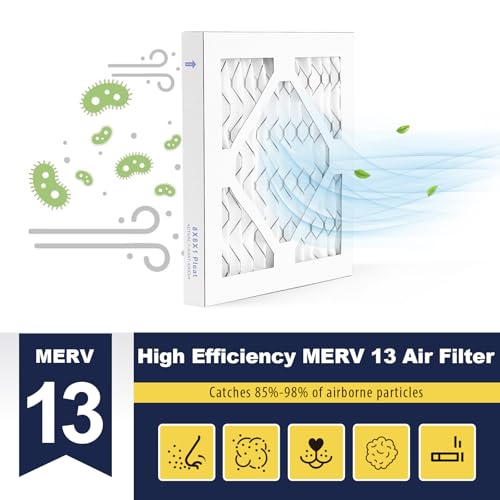 8×8×1 MERV 13 Furnace Air Filters - HVAC/Furnace AC Filter Replacement (Actual Size 7.75x7.75x0.75) - Pleated Dust Defense Air Conditioner Filters for Home Office (4 Pack) - size: 8×8×1, style: 4 Pack