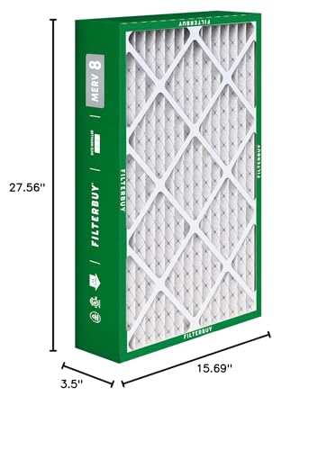 Filterbuy 15.75x27.63x3.5 Air Filter MERV 8 Dust & Allergy Defense (2-Pack) - size: 15.75x27.63x3.50