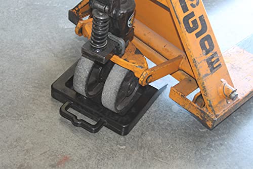 Pallet Jack Wheel Chock Heavy Duty Rubber Stopper with Anti-Slip Base for Trailer, Truck & Warehouse – Prevent Rolling During Transport – 5 lb Wheel Block