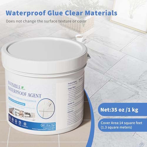 Invisible Waterproof Agent Transparent Repairing Leak Waterproof Adhesive for Roofs, Walls, Bathroom, Shower, Window Sills, Indoor & Outdoor Water Proof Coating 35 Oz - size: 35 OZ