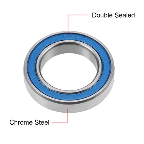 uxcell 6802-2RS Deep Groove Ball Bearing 15x24x5mm Double Sealed ABEC-3 Bearings 2-Pack - size: 15x24x5mm