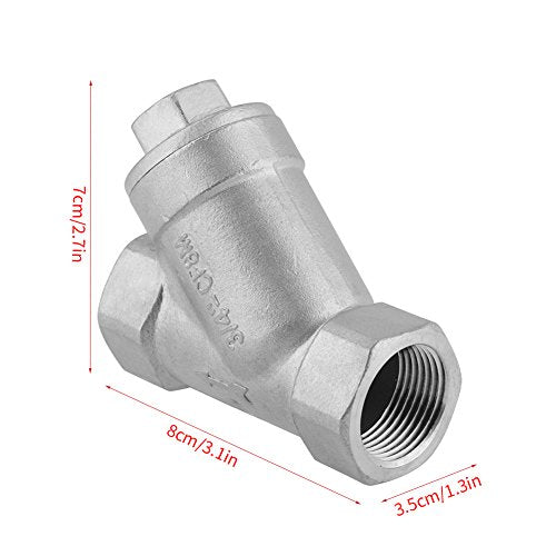 Strainer Pipe Fitting, Y Strainer, 3/4" DN20 PT Thread Stainless Steel Y Type Strainer Pump Filter for Water Oil Gas Stainless Filter Fine Mesh Strainer 3 Pipe Stainless Mesh Strainer