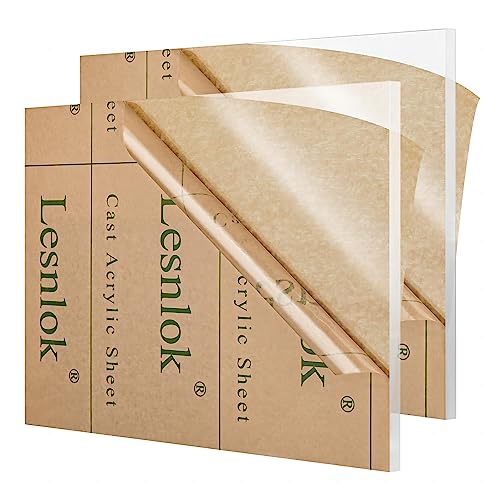 Clear Acrylic Sheet 28 x 28 x 1/8 Thick 3mm Cast Plexiglass Sheet,for Sign,Craft,Photo Frame, DIY Display Projects (2, 28 x 28 x 1/8) - size: 28 x 28 x 1/8