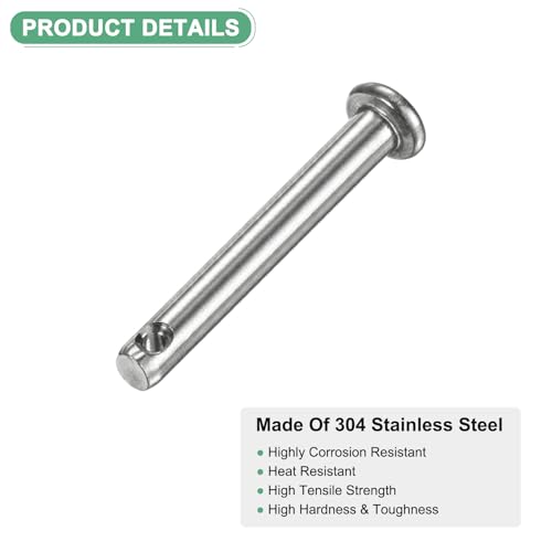 M METERXITY 20Pack Single Hole Clevis Pins, M4 x 30mm Flat Head Clevis Pins - size: M4x30mm