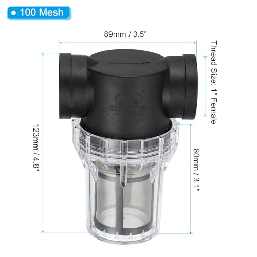 PATIKIL 1 Inch Female in-Line Strainer with 100 Mesh Stainless Steel Filter Screen Water Pump Filter for Garden Irrigation Pressure Washer Inlet