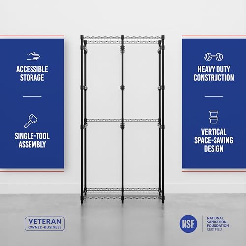 SafeRacks Bin Storage Rack with 10 Bins, 12-Gal Totes, Black - color: Black