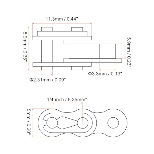 8Pcs #25 Chain Master Connector Link Roller, 1/4" Pitch Carbon Steel, Standard Connecting Split Links for 04C Chain