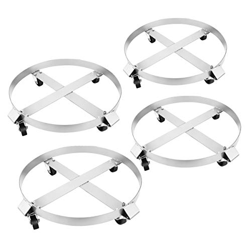 Pentagon Tools 55 Gallon Drum Dolly Heavy Duty, 4-Pack - color: Light Gray, size: 4-Set