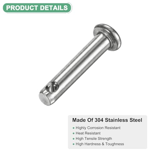 M METERXITY 20-Pack Single Hole Clevis Pins, M4 x 20mm 304 Stainless Steel Flat Head Clevis Pins for Mechanical Linkage/Fixed Parts/Ship Rigging, Link Hinge Pin Reusable - size: M4x20mm