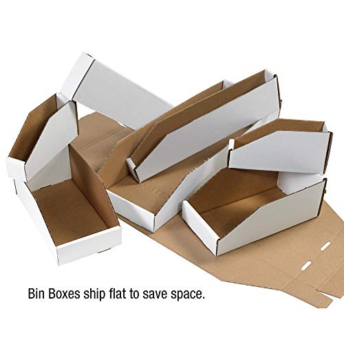 BOX USA BBINMT1224 Open Top Bin Boxes, 12" x 24" x 4-1/2", Oyster White (Pack of 50) - color: White, size: 12" x 24" x 4 1/2"