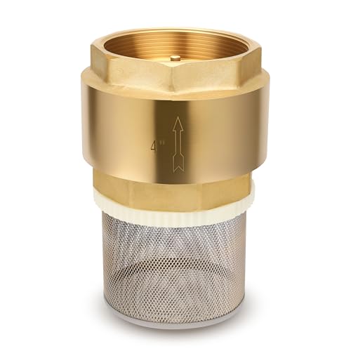 4" NPT Foot Valve with Filter, Brass, Heavy Duty, Female Thread, DN100 - size: 4 Inch