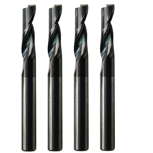 4Pcs 4mm Single Solid Carbide Spiral End Mill Upcut Engraving Cutters O-Flute Precision Desktop CNC Router Bits 3D Carving Milling Router Bit for PCB Aluminum Copper Brass Bronze Plates - size: 4mm Cutter Dia-15mm Lg.of Cut-4mm SHK, style: Aluminum Engrav