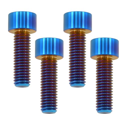 M8x30 Titanium Bolts, Burnt Blue, 4PC - color: Burnt Blue, size: M8X30