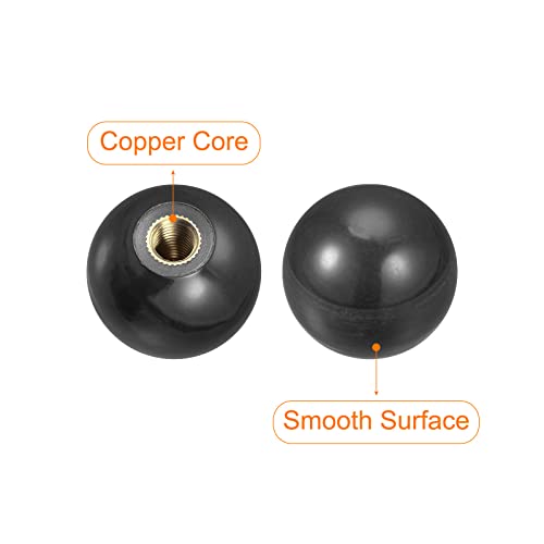 uxcell 6Pcs Threaded Ball Knobs, M8 Female Thread Thermoset Ball Knob - color: Black, size: M8x1.18''