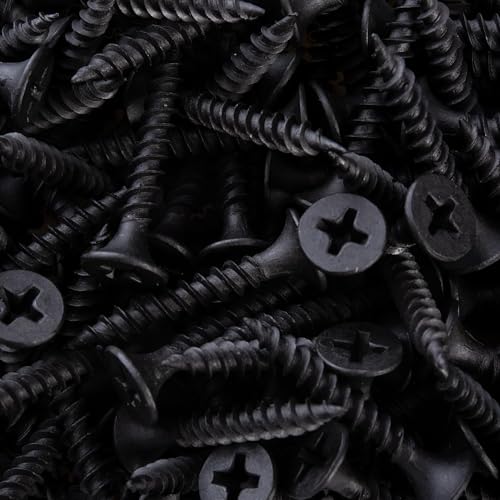 100 PCS #4 X 3/4 Inch Black Oxide Coated Flat Head Phillips Wood Screw, Stainless Steel 18-8 (A2) Fully Threaded 4 X 3/4'' Screws by TPOHH - size: #4 X 3/4 inch