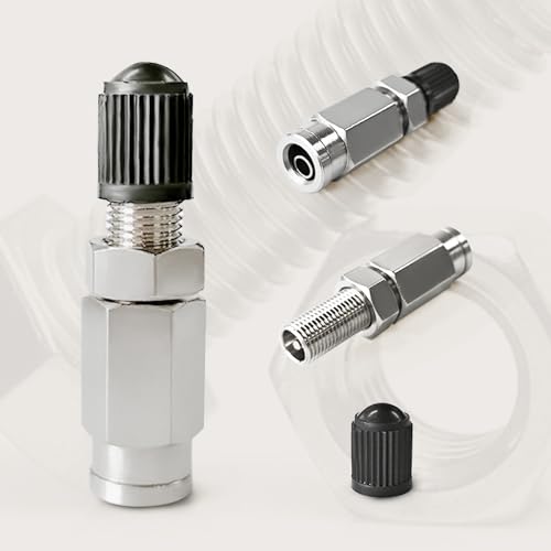 MILLISEC 2PCS 1/4 Inch Air Inflation Schrader Valve with Push to Connect for 1/4" OD Air Line Tubing for Air Suspension Spring Bags Fittings for Semi Truck Dot Approved