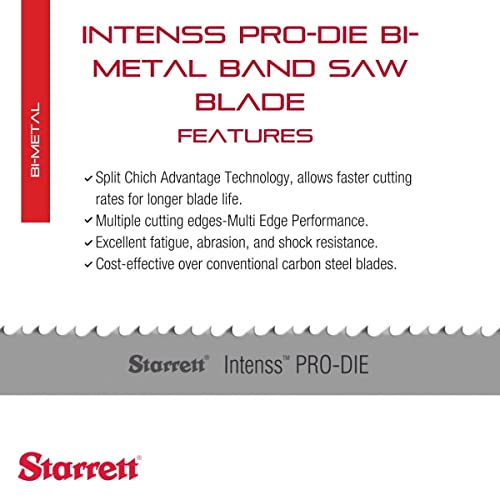 Starrett Intenss PRO-DIE Bi-Metal Band Saw Blade, 5' 4.5" L x 1/2" W